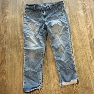 Juicy Couture Cuffed Capri Jeans Mid Rise Slim Fit Denim Medium Wash Size 10
